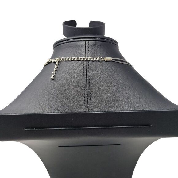 Multi Strand Necklace Maroon Burgundy Beaded Wire Illusion Choker Princess Glam - Picture 6 of 8